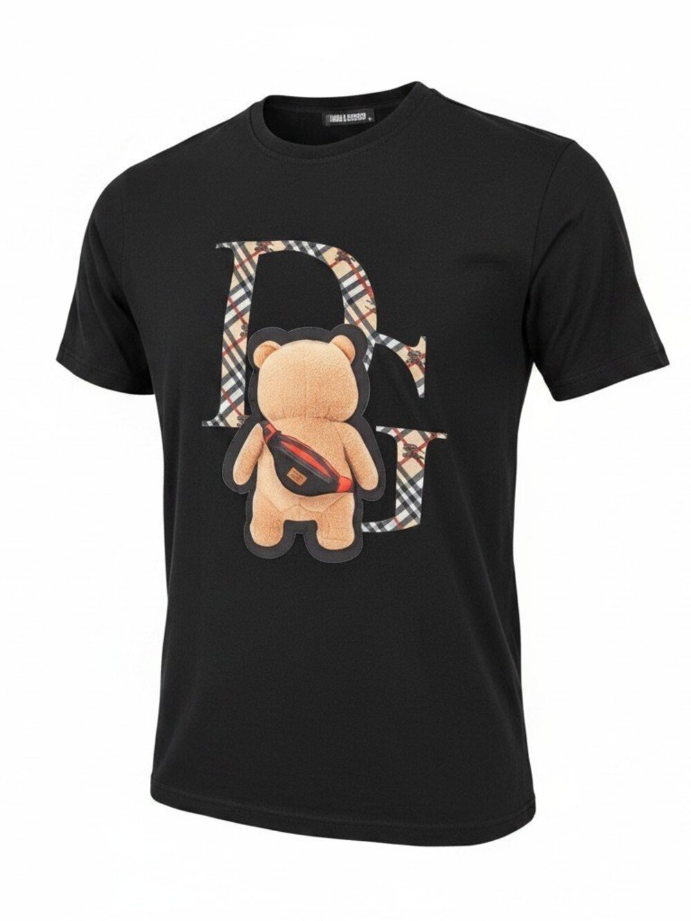 Rare NWT David & Gerenzo 3D puffed Teddy Bear applique T-shirt S/S XL (fits L)